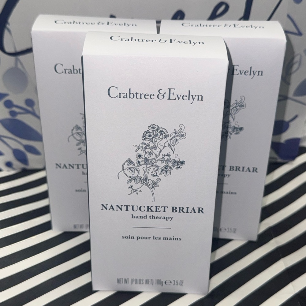NIB NWT Set Of 3 Crabtree & Evelyn Nantucket Briar Hand Therapy Large 3.5 oz
